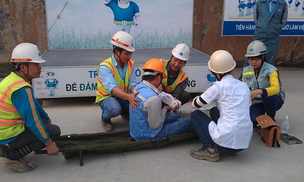 Diễn tập Sơ cấp cứu tại công trường